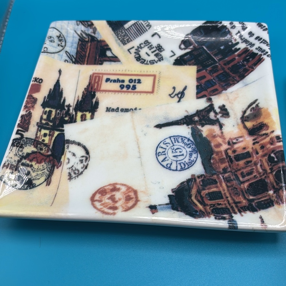 Williams Sonoma 2008 Marc Lacaze Grand Tour appetizer plates set of 2 - Picture 2 of 5